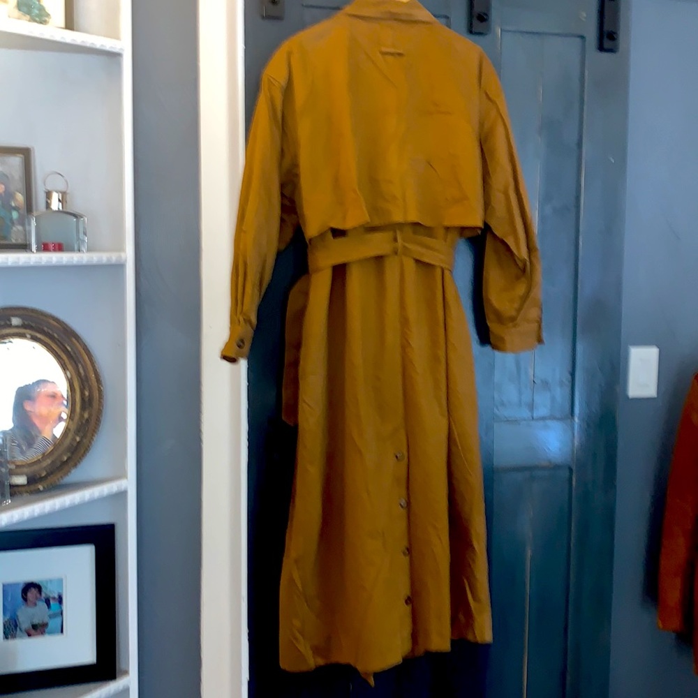 VINTAGE 80’s Trench by TOGETHER Ocre RARE Color - Picture 4 of 6